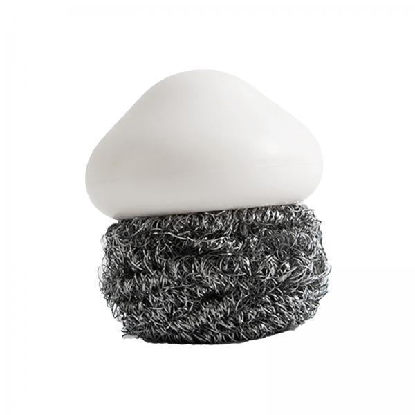 3xDurable Dish Cleaning Ball Kitchen Cleaning Brush for Cleaning Bowl Dish Steel Wire White 