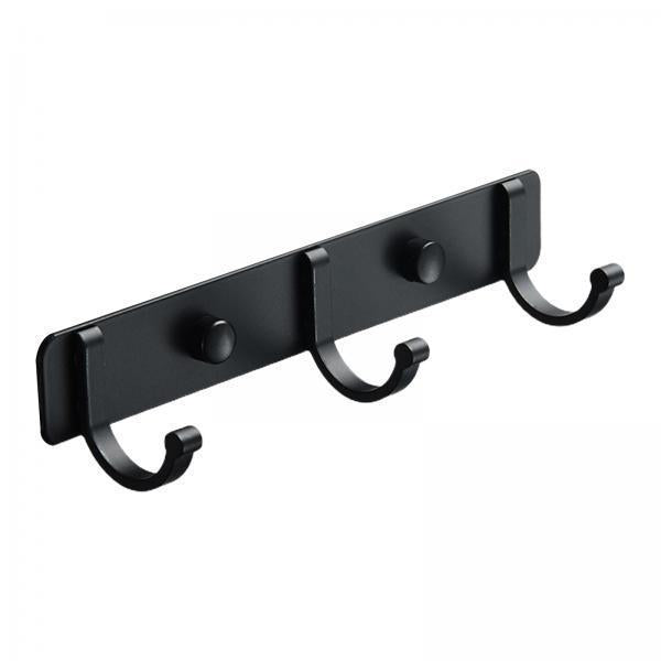 3xAluminum Clothes Coat Robe Wall Mounted Hook Towel Rack Rail 3 Hooks