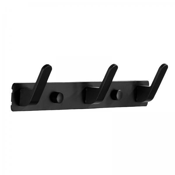 2xCoat Rack Door Holder Rack 2 Ways Installation for Coat Hats Entrance Hall 3 Hooks   