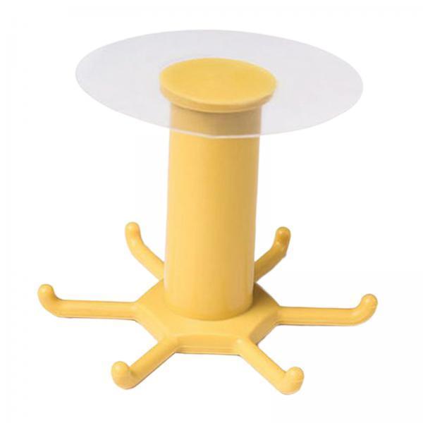 2xWall Mounted Utensil Holder Hook Kitchenware Storage Rack for Towel Spoon Yellow