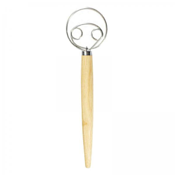 2xDanish Dough Whisk, Stainless Steel/Wood Double