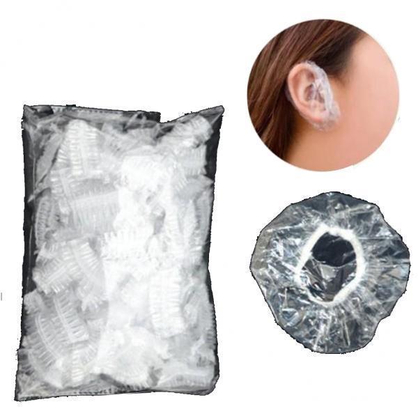 2x100PCS Ear Protector Caps Disposable Elastic Clear Shower Water Ear Covers