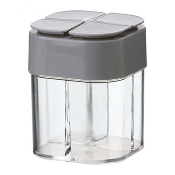 4xSpice Jar Seasoning Bottle Box Condiment Storage Container for Kitchen Gray