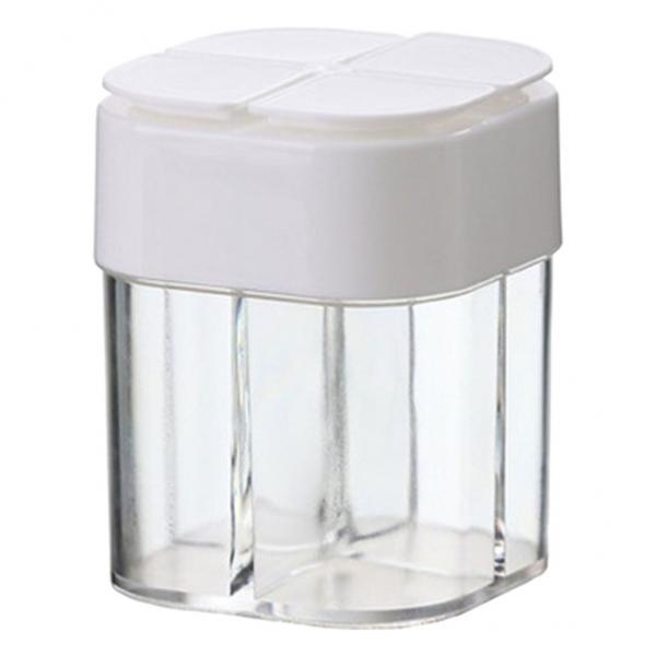 4xSpice Jar Seasoning Bottle Box Condiment Storage Container for Kitchen White 