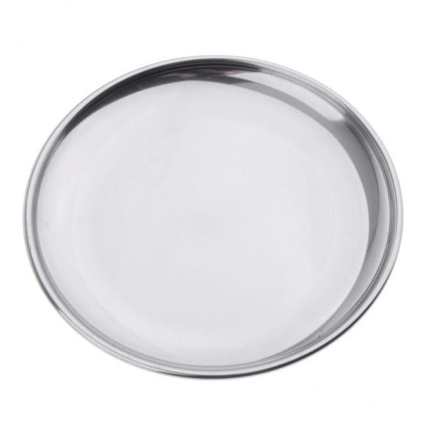 4xStainless Steel Round Plates 14CM