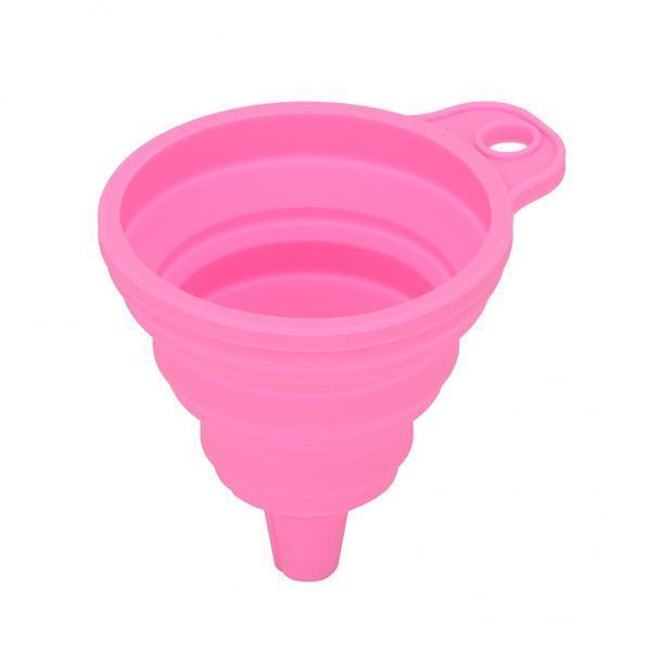 2xKitchen Funnel Small Flexible for Liquid Powder Protein Powder BPA-Free pink