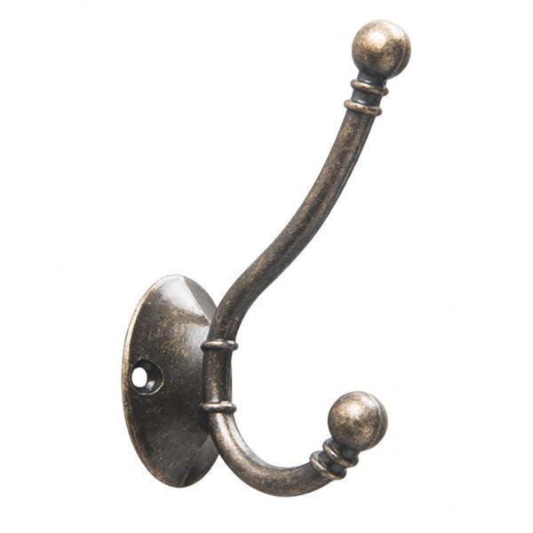 2xRetro Zinc Alloy Hat Coat Hooks Ancient Rustic Shabby Door Wall Metal Hanger Bronze