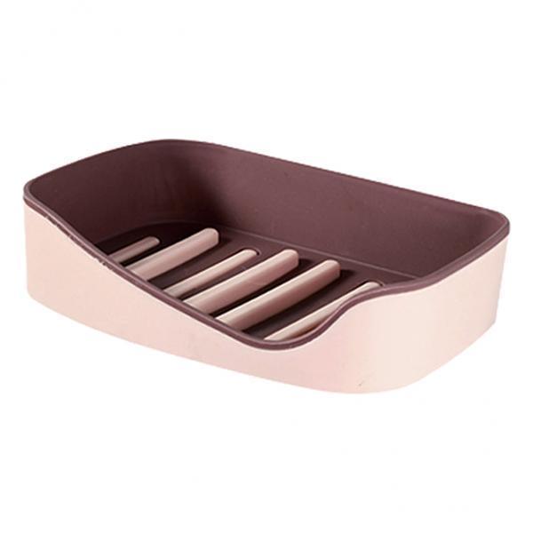 3xSoap Holders with Drain, Double Layer Draining Soap Box for Bathroom Red