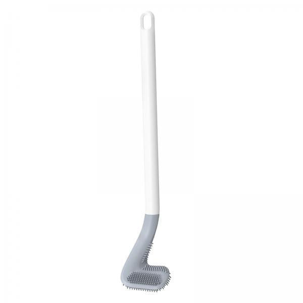 2xLong Handle Toilet Brush for Bathroom Brush Head Wall Mount Cleaning Brush white
