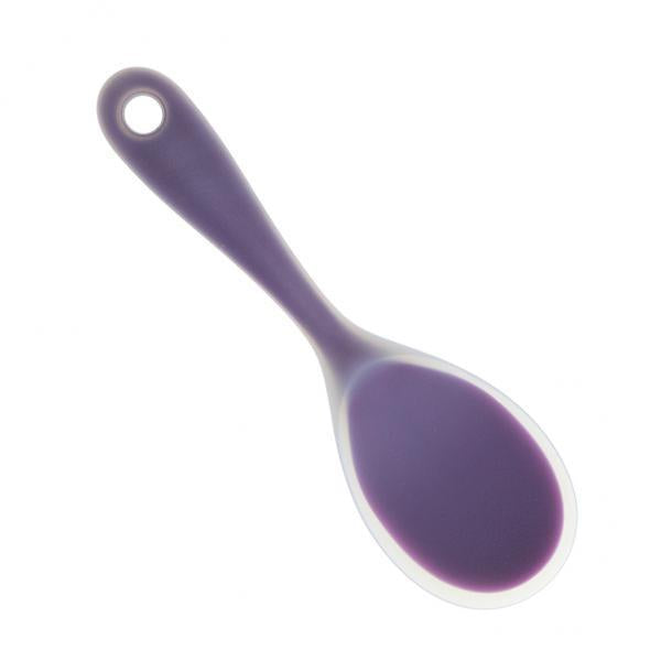 2xNon Stick Food Grade Silicone Rice Spoon Heat Resistant  Salad  Purple