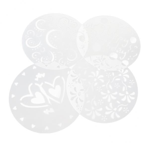 4x4Pcs Cake Mold Cupcake Stencil Template Birthday Spiral Variety Decoration 