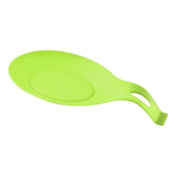 2xHeat Resistant Silicone Spoon Rest Kitchen Utensil Spatula Holder Tool Aid Green