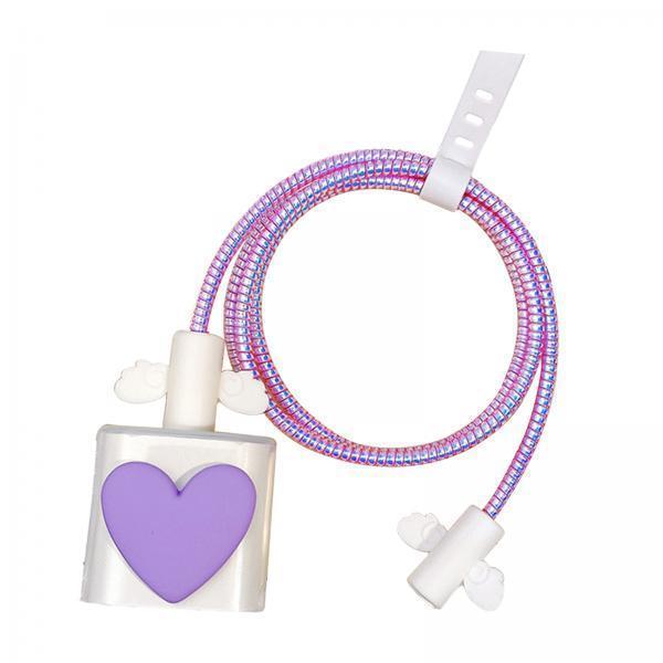 3xCharging Cable Protector Case Cable Accessories Charging Cord Protector Violet