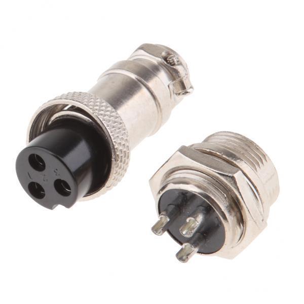 4xPair GX16 3Pins Waterproof Male Female Panel Metal Aviation Wire Connector