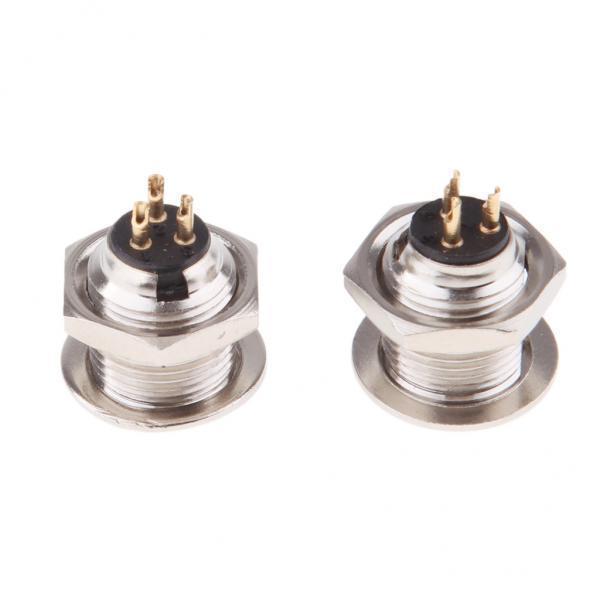 4x2Pieces Metal 3Pin Mini XLR Connector Plug Male Audio Microphone Connector