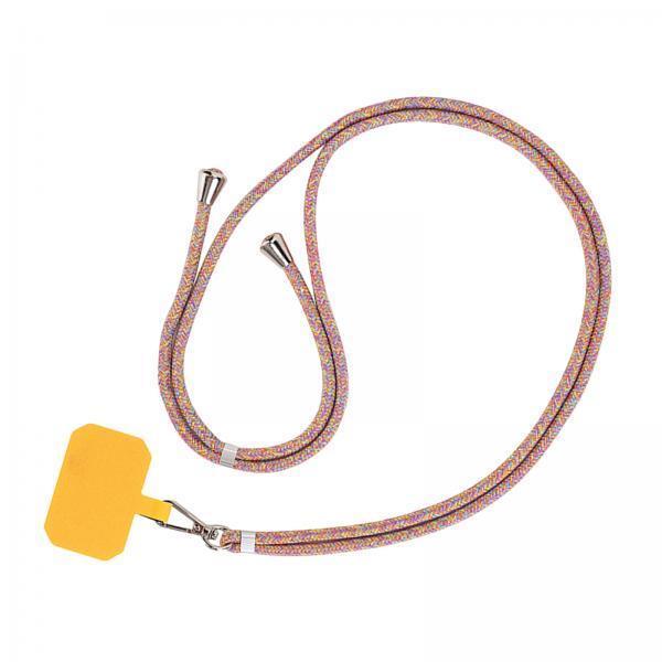 3xAdjustable Cell Phone Lanyard Neck Strap Handheld Rope YellowRainbow Yellow