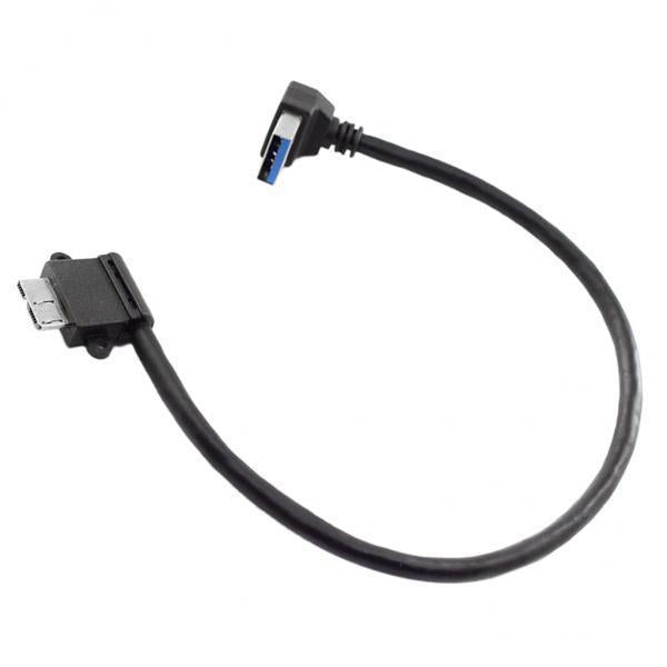 2xDown Angled 90 Degree USB 3.0 to Micro USB 3.0 10Pin Cable 25cm