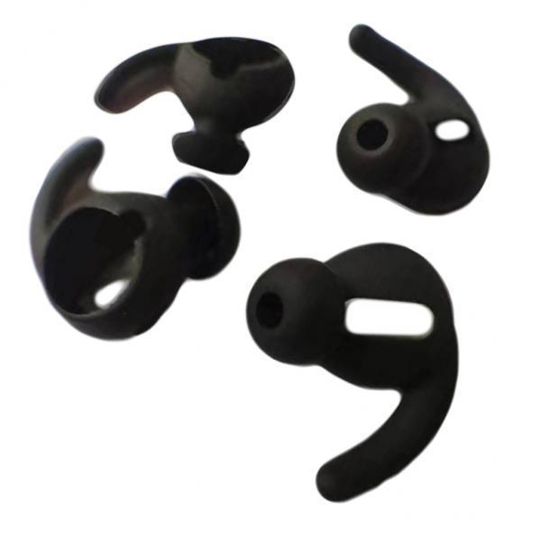 3xHeadphones Silicone Ear Tips Cover Earbuds + Case for Airpods Black