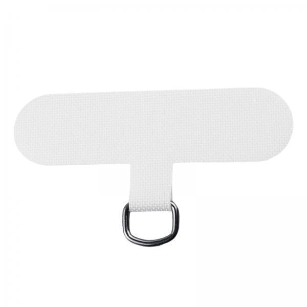 4xUniversal Phone Lanyard Patch with Metal Ring for Cellphone Case White