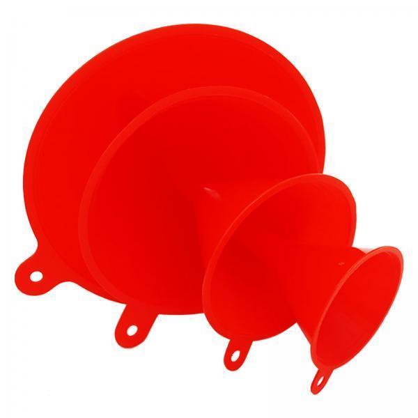4xAutomotive Funnels Portable Red for Cooking Use Filling Bottles Gas