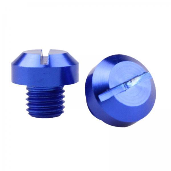 3x2 Pcs M10x1.25 Rearview Mirrors Thread Hole Plug Screw Bolts Blue Positive