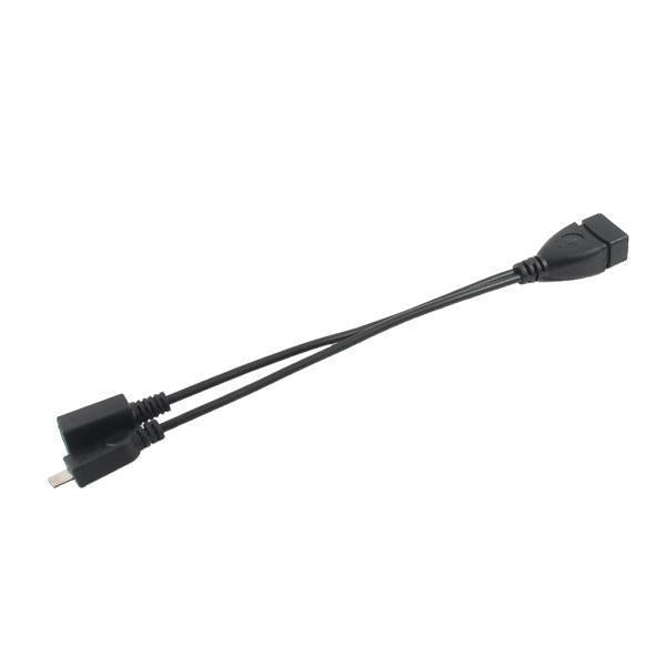 2xMicro USB Male to USB Female Host OTG Cable + Micro USB Adapter Y Splitter
