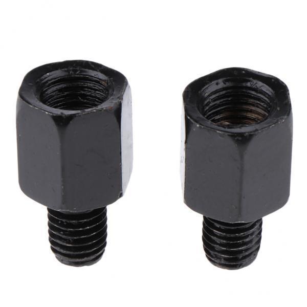 3xScooter Motorcycle Rearview Side Mirror LH 10mm - RH 8mm Adapter Black