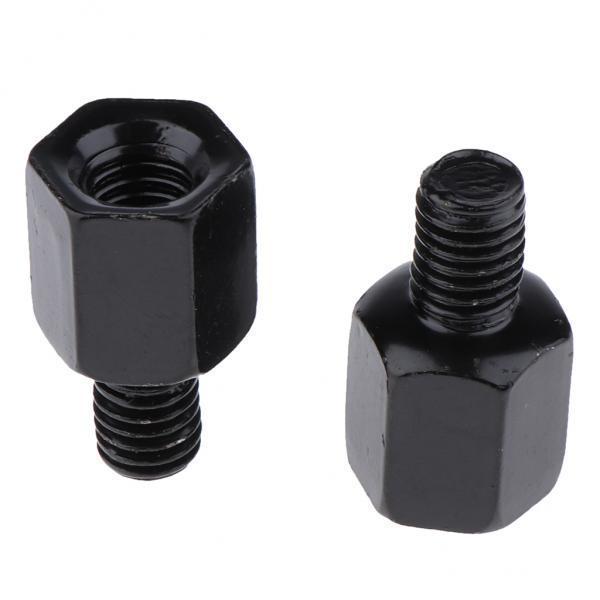 3xScooter Motorcycle Rearview Side Mirror LH 8mm - RH 8mm Adapter Black