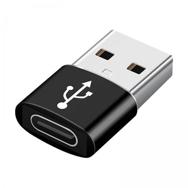 3xMulticolor 2-in-1 USB to USB C Converter Adapter for Laptop PC Data Transfer Black