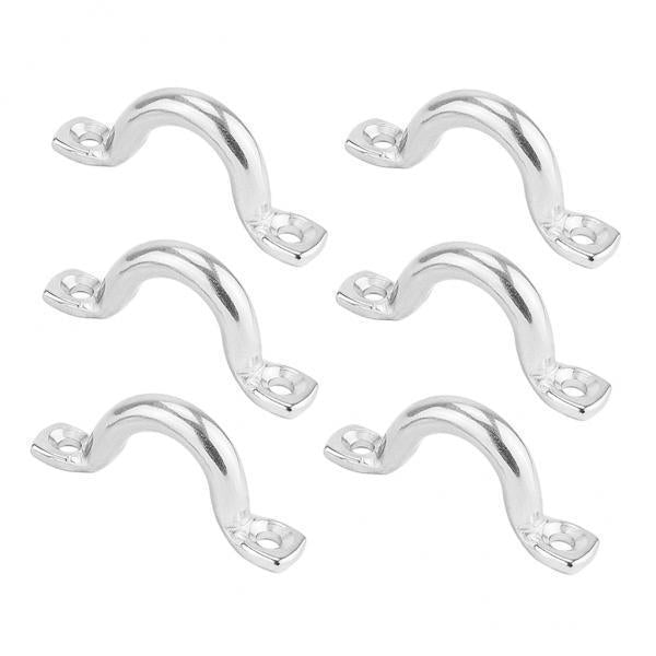 2x6Pcs 5mm Boat Pad Eye, Tie Down Rope Anchor Stainless Steel Kayak Deck Loops