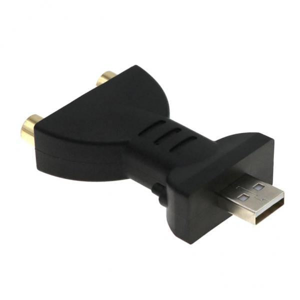 3xPortable USB Male to 2 RCA Female Video Power Adapter Converter HDTV 1 Piece