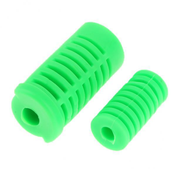 2xMotorcycle Gear Shift Shifter Lever Rod & Footrest Pedal Rubber Cover Green