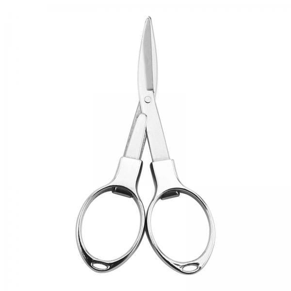 2xFishing Line Scissors Foldable Scissors for Outdoor Craft Sewing Backpacking Silver