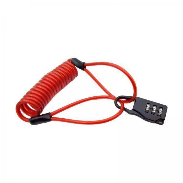 2xCombination Lock with Cable Portable Security Cable for Bike Gate Gym Locker Red