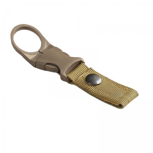 2xOutdoor Camping Water Bottle Holder Clip Hiking Carabiner Belt Buckle Khaki