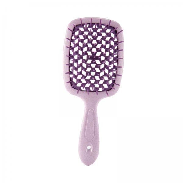 2xDetangling Hair Brush Soft Flexible Accessory Durable Curved Vent Hair Brush Purple