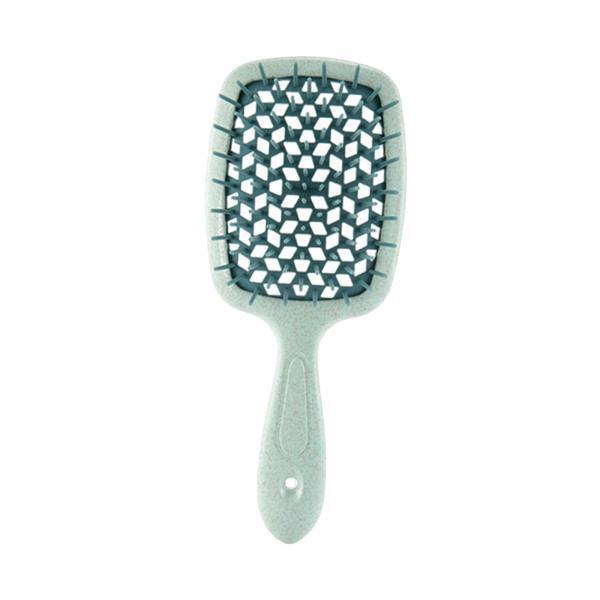 4xDetangling Hair Brush Soft Flexible Accessory Durable Curved Vent Hair Brush Green
