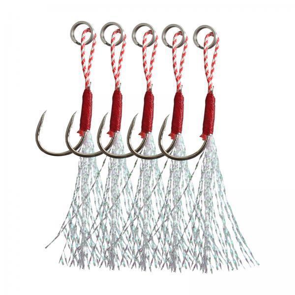 2x5Pcs Fishing Assist Hooks Replacement Jig Fishing Hooks Fishing Teaser Hooks