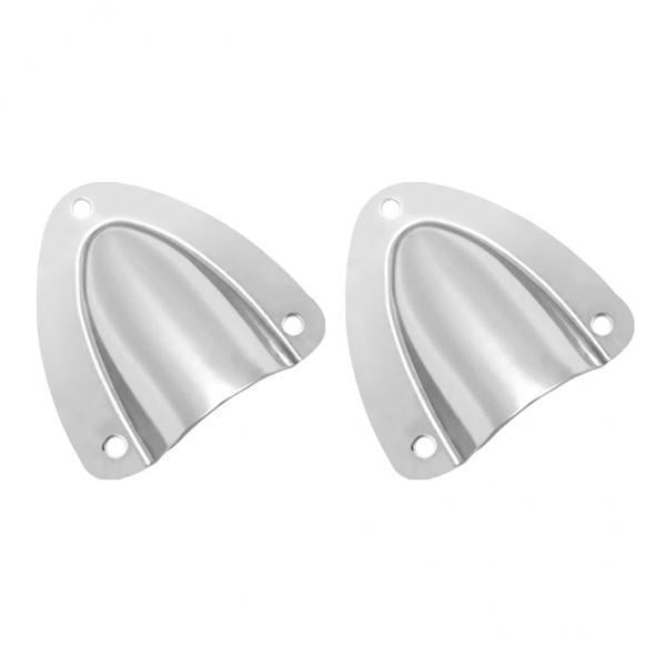2x2 Sets Grade Stainless Steel Midget Clam Shell Wire Cable Vent Cover Silver