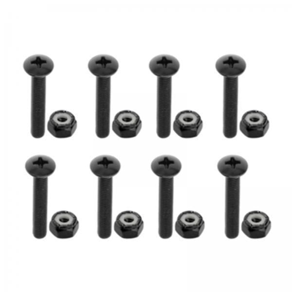 3xReplacement Longboard Skateboard Mounting Hardware Screws Black_35mm_8pcs