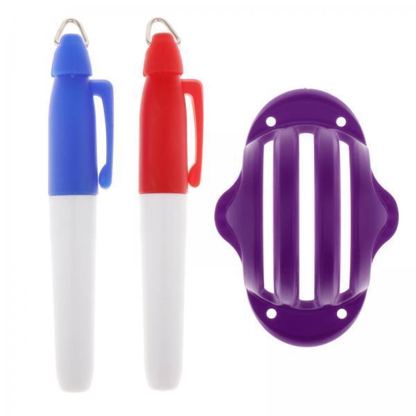 2xGolf Ball Liner Marker Template Alignment Marker Pens Putting Aids Purple
