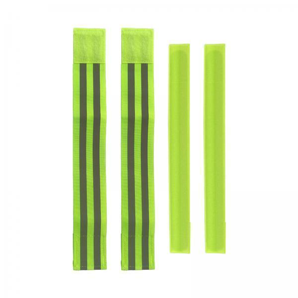 2xReflective Bands Wristband Reflector Tape Strips for Night Jogging Sports 35cm Green
