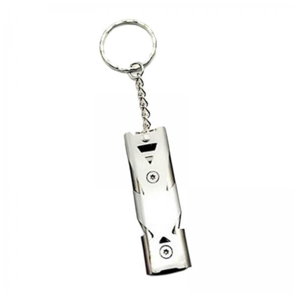 4xDouble Pipe Whistle Lifesaving Emergency SOS Outdoor Survival silver