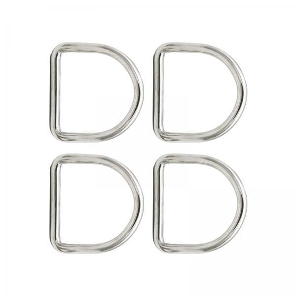 2x4Pcs Metal D Rings Handmade DIY D Buckles for Handbags Purse Making Backpack 4mmx20mmx17mm