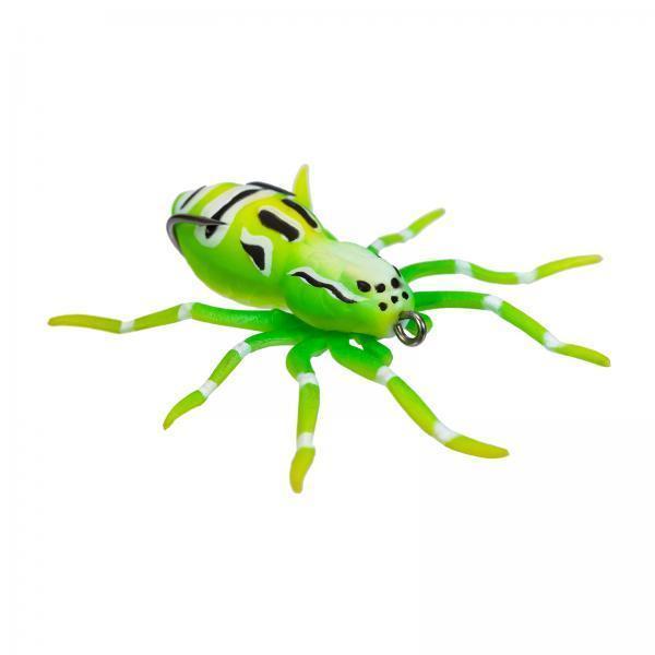 4xArtificial Web Spider Baits 7.5cm 3D Simulation Spider Soft Lures for Salmon Green