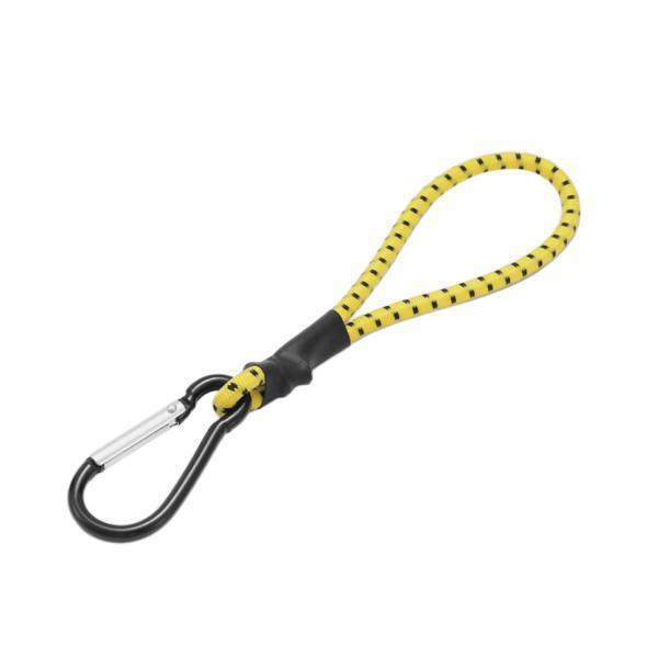 3xBungee Cord with Carabiner Elastic Rope Portable for Outdoor Tents Tarpaulin Yellow Black