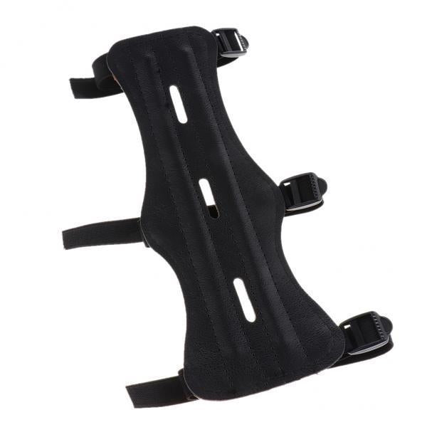 3xAdjustable Archery Armguard 3-Strap Forearm Guard Protector Black