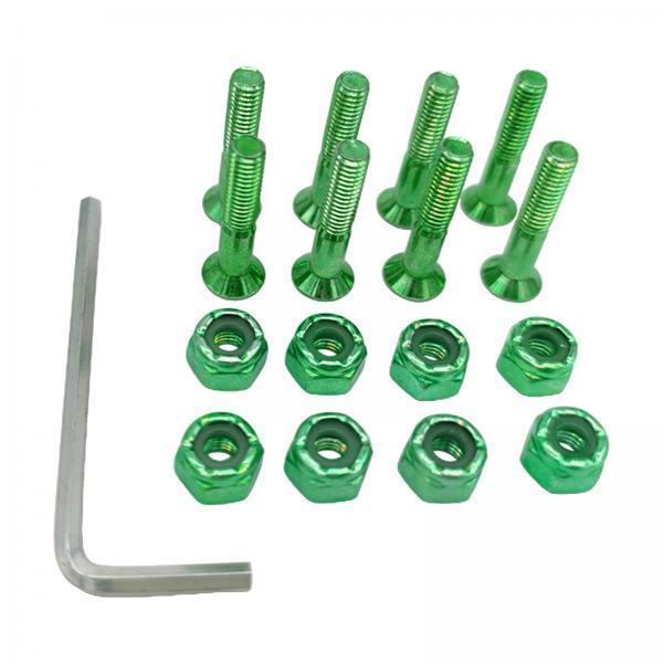 2x8pcs Replacement Skateboard Hardware Set Longboard Screws Accessories green