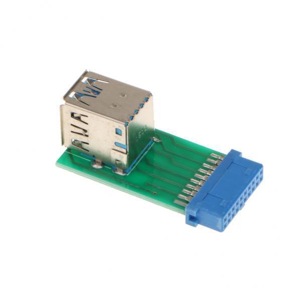 2x 2-Port USB 3.0 SuperSpeed Female A to 20 PIN Female Adapter Board Connector