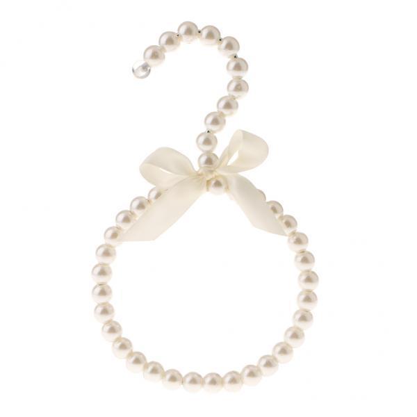 3xBeaded Bow Scarf Tie Towel Hanger Hook Holder  White with Bowknot